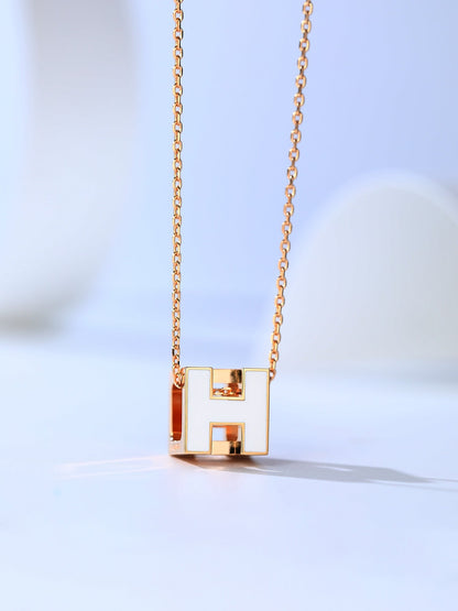 [Noble Aura jewelry]H CAGE PINK GOLD NECKLACE