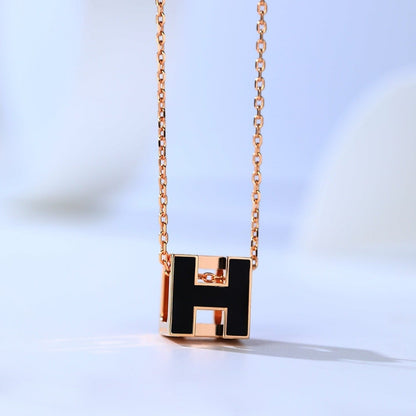 [Noble Aura jewelry]H CAGE PINK GOLD NECKLACE