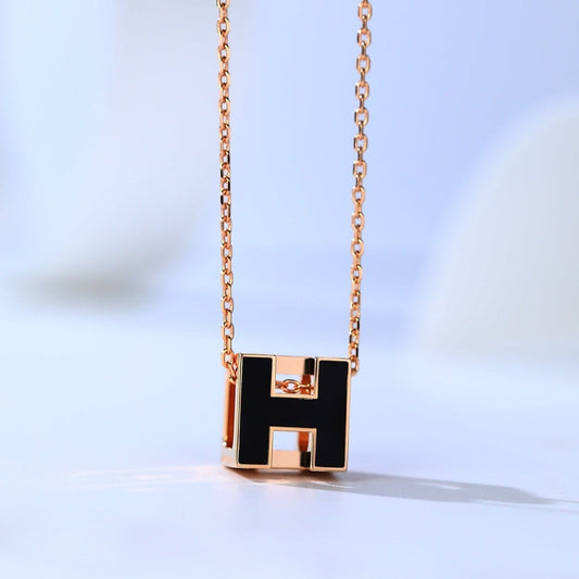 [Noble Aura jewelry]H CAGE PINK GOLD NECKLACE