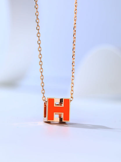 [Noble Aura jewelry]H CAGE PINK GOLD NECKLACE