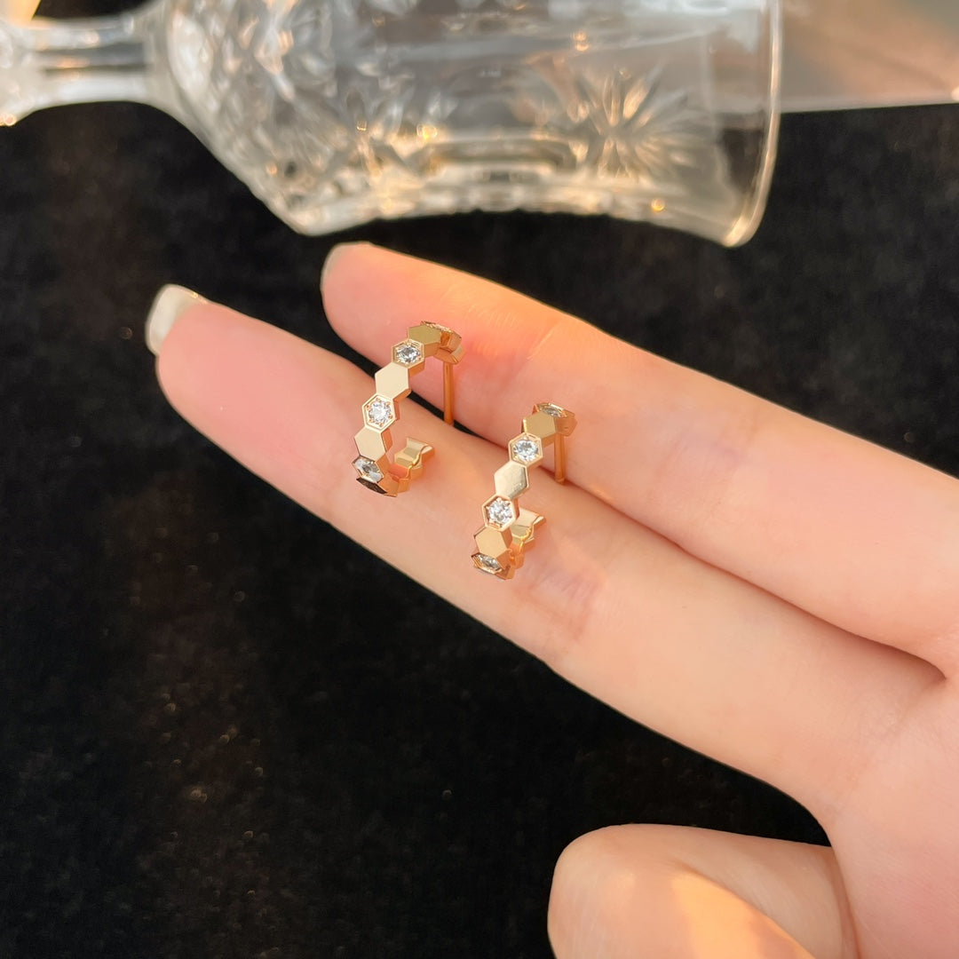 [Noble Aura jewelry]BEE LOVE DIAMOND HOOP EARRINGS