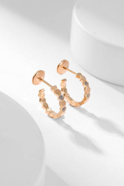 [Noble Aura jewelry]BEE LOVE DIAMOND HOOP EARRINGS