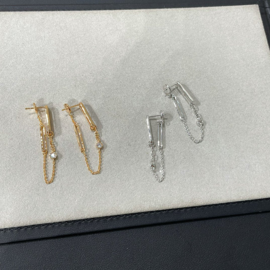 [Noble Aura jewelry]CHAINE CHAOS DIAMOND DROP EARRINGS