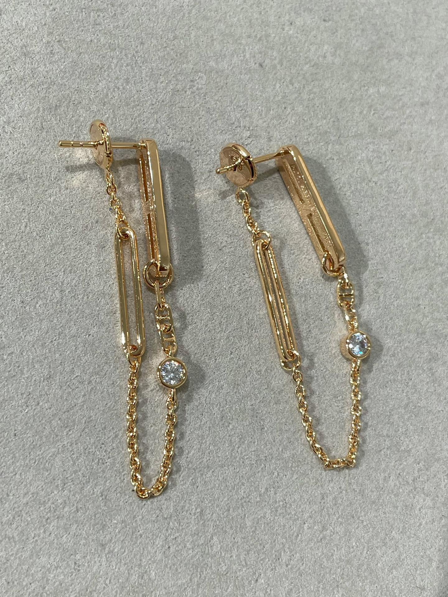 [Noble Aura jewelry]CHAINE CHAOS DIAMOND DROP EARRINGS
