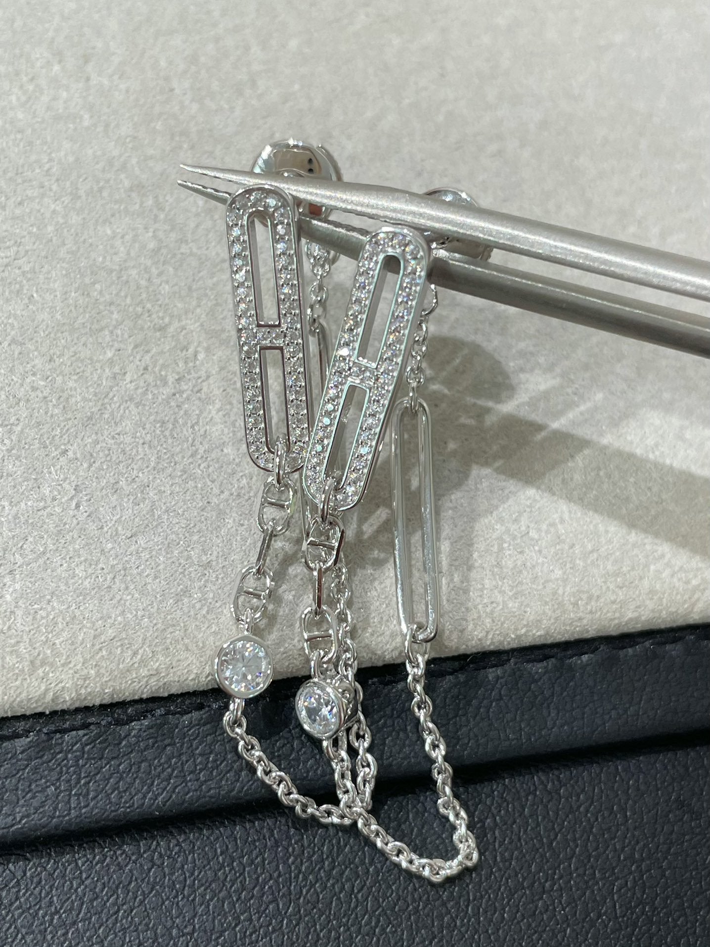 [Noble Aura jewelry]CHAINE CHAOS DIAMOND DROP EARRINGS