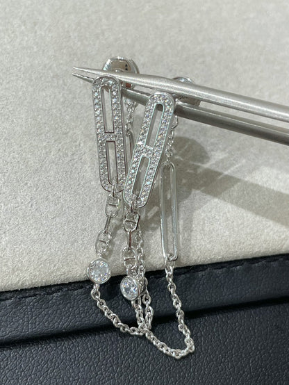 [Noble Aura jewelry]CHAINE CHAOS DIAMOND DROP EARRINGS