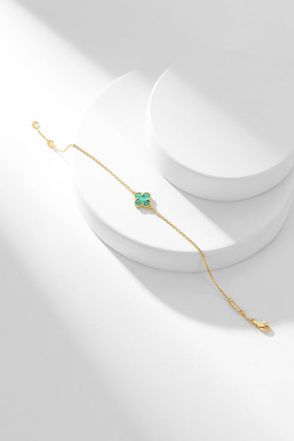 [Noble Aura jewelry]CLOVER BRACELET MALACHITE 1 MOTIF