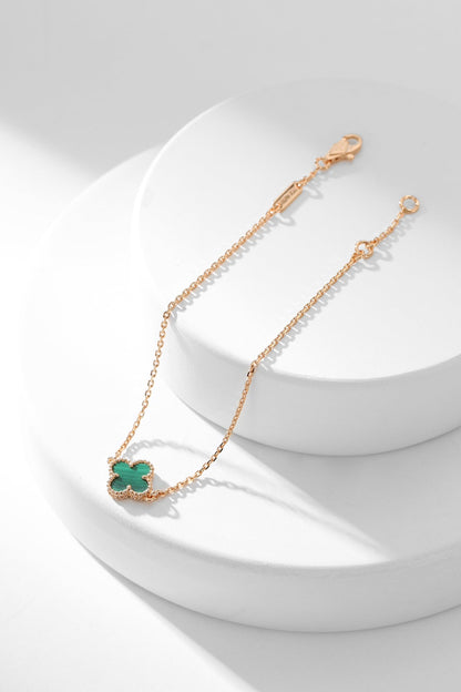 [Noble Aura jewelry]CLOVER BRACELET MALACHITE 1 MOTIF