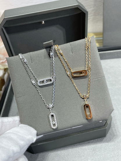 [Noble Aura jewelry]MOVE 2 ROW DIAMOND NECKLACE