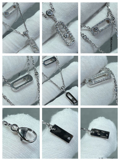 [Noble Aura jewelry]MOVE 2 ROW DIAMOND NECKLACE