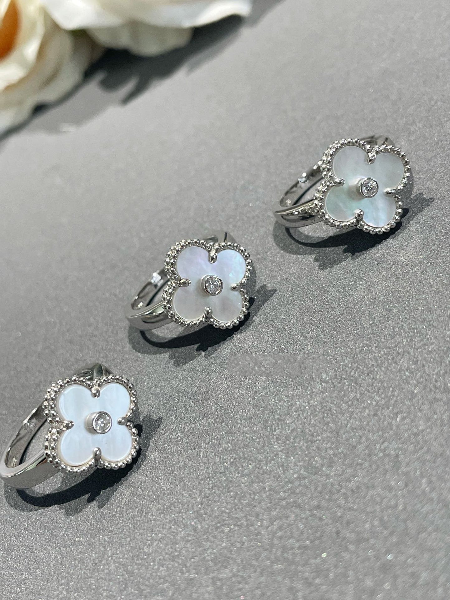 [Noble Aura jewelry]CLOVER SILVER MOP DIAMOND RING