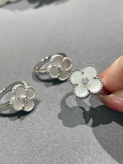 [Noble Aura jewelry]CLOVER SILVER MOP DIAMOND RING