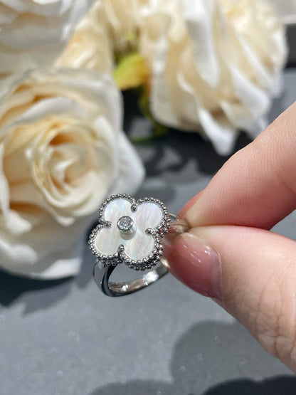 [Noble Aura jewelry]CLOVER SILVER MOP DIAMOND RING