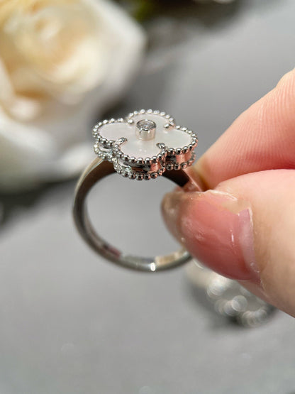 [Noble Aura jewelry]CLOVER SILVER MOP DIAMOND RING
