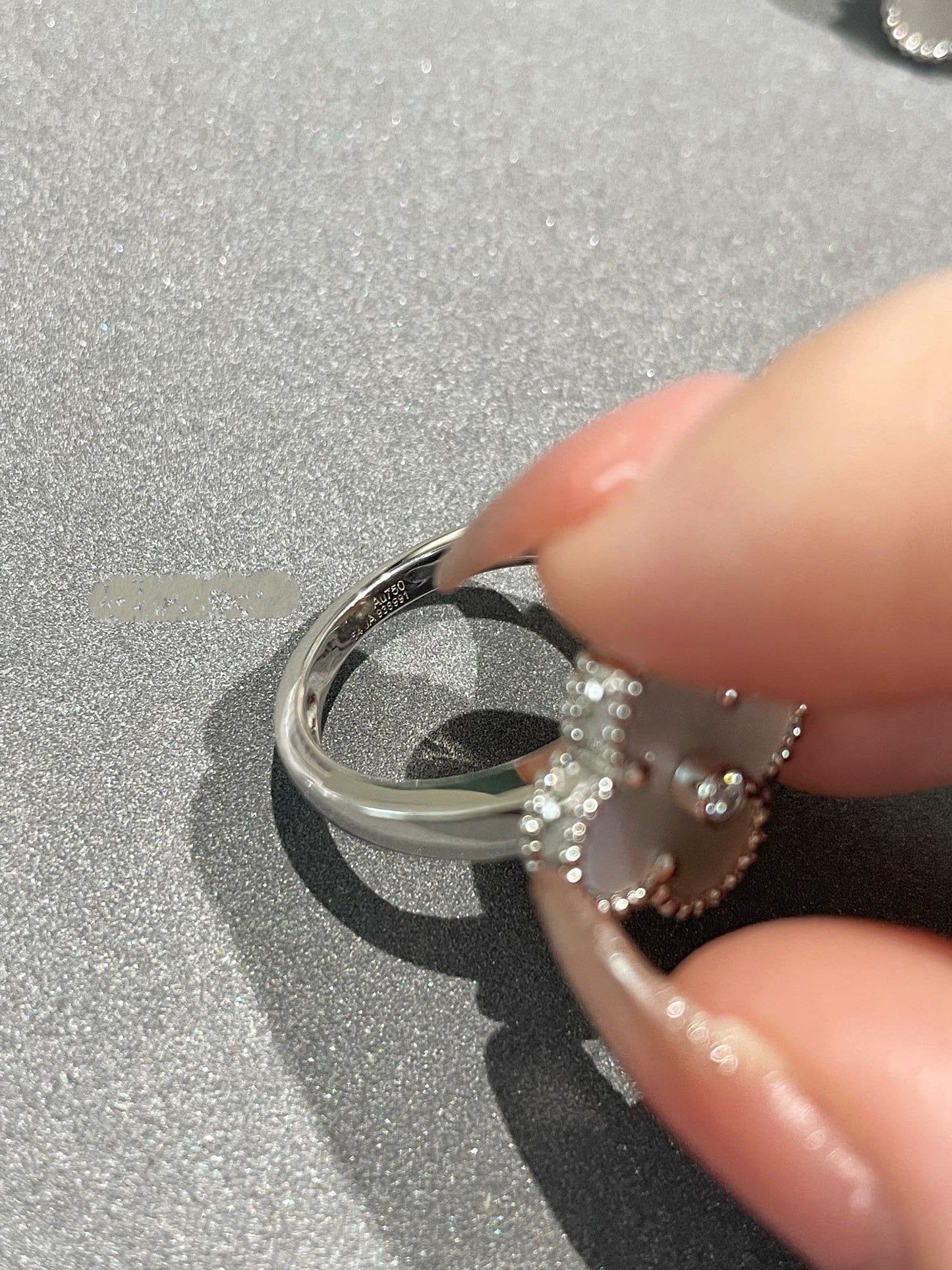 [Noble Aura jewelry]CLOVER SILVER MOP DIAMOND RING