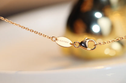 [Noble Aura jewelry]JEUX MALACHITE 1 DIAMOND PINK GOLD NECKLACE