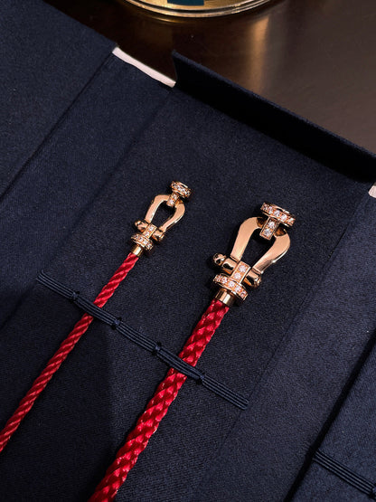 [Noble Aura jewelry]FORCE 10 HALF DIAMOND PINK GOLD RED CORDERI LARGE AND MEDIUM MODEL