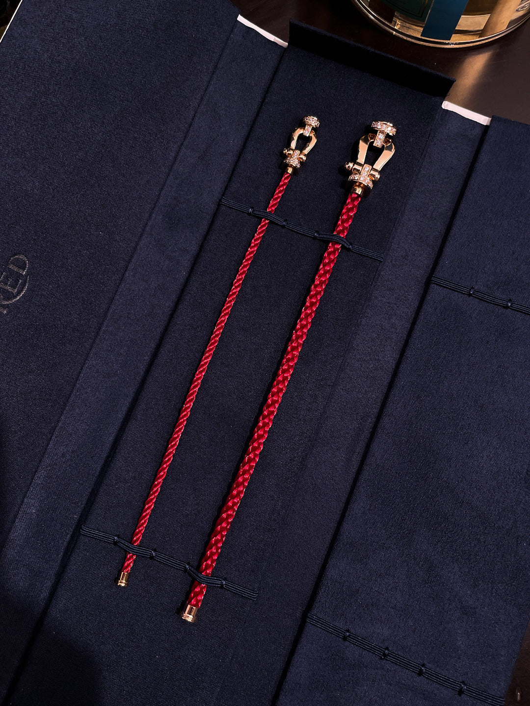 [Noble Aura jewelry]FORCE 10 HALF DIAMOND PINK GOLD RED CORDERI LARGE AND MEDIUM MODEL