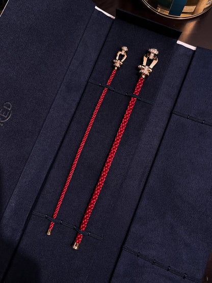 [Noble Aura jewelry]FORCE 10 HALF DIAMOND PINK GOLD RED CORDERI LARGE AND MEDIUM MODEL