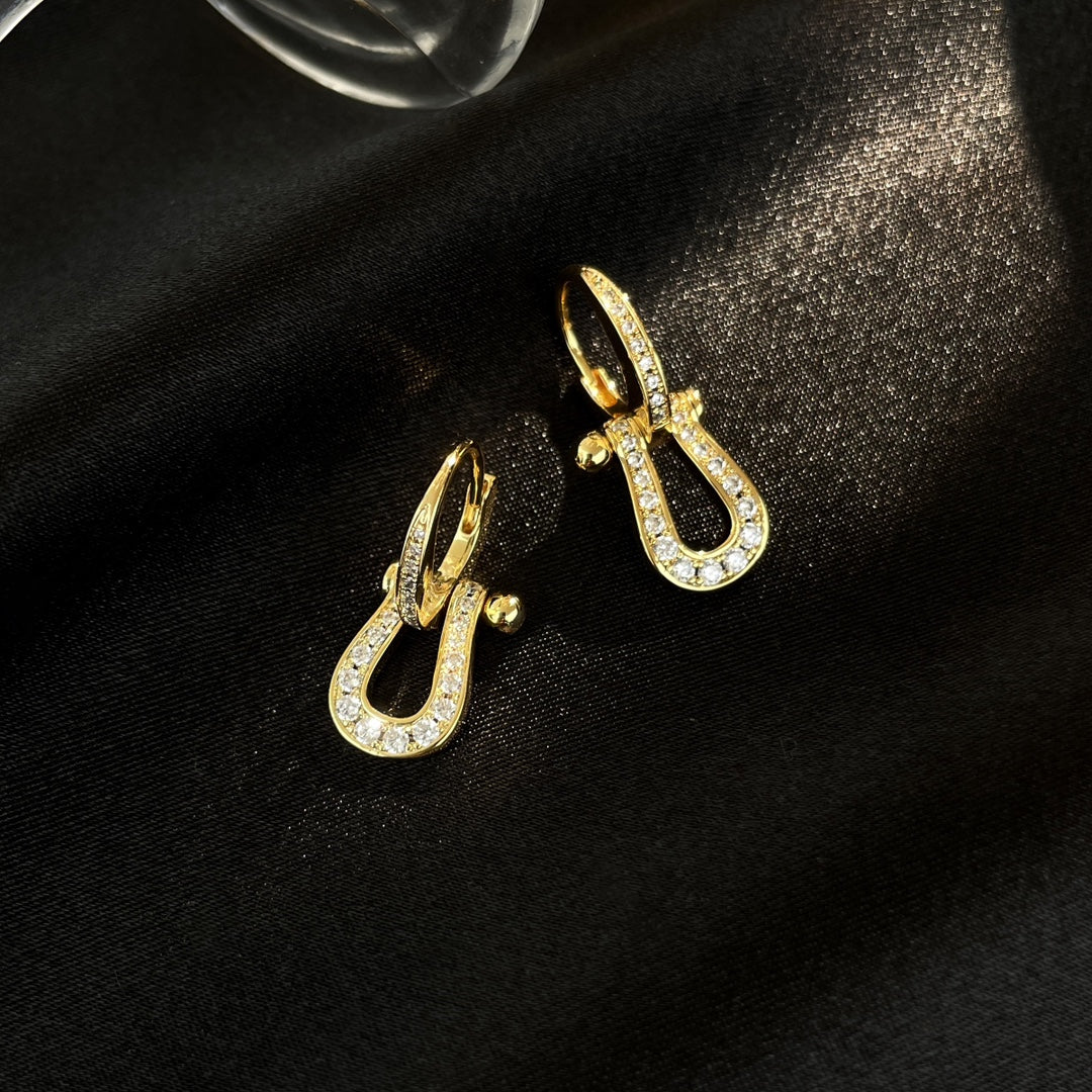 [Noble Aura jewelry]FORCE 10 FULL DIAMOND DROP EARRINGS MEDIUM MODEL