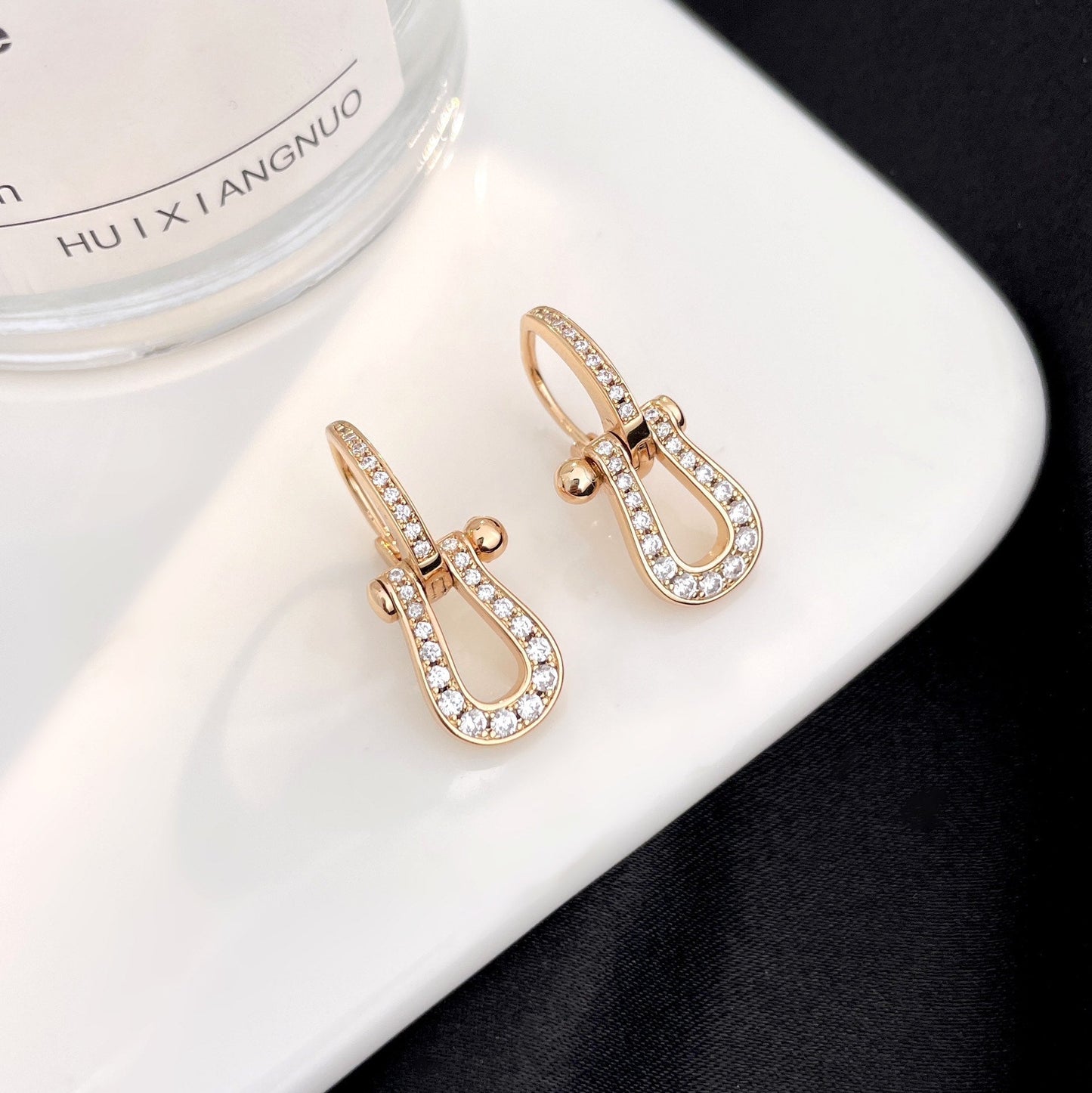 [Noble Aura jewelry]FORCE 10 FULL DIAMOND DROP EARRINGS MEDIUM MODEL