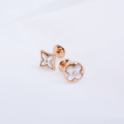 [Noble Aura jewelry]STAR AND SUN PINK GOLD MOP STUD EARRINGS