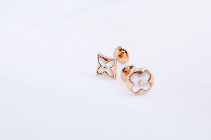 [Noble Aura jewelry]STAR AND SUN PINK GOLD MOP STUD EARRINGS
