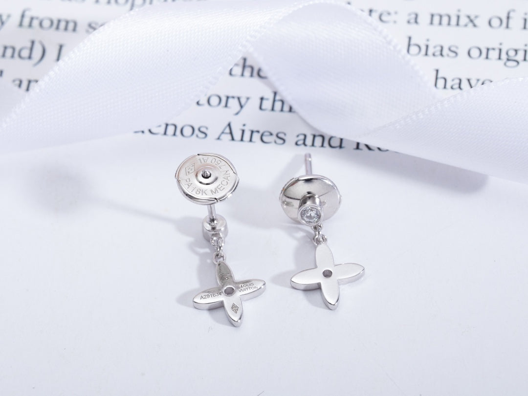 [Noble Aura jewelry]VIDYLLE SILVER DIAMOND MINI DROP EARRINGS