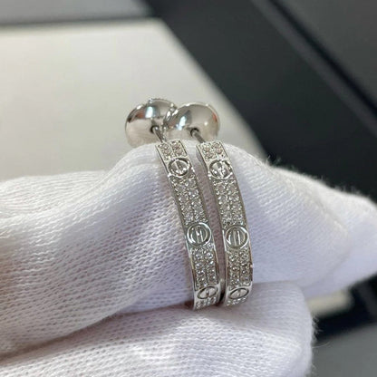 [Noble Aura jewelry]LOVE EARRINGS 3.6MM DIAMOND PAVED