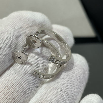 [Noble Aura jewelry]LOVE DIAMOND SILVER HOOP EARRINGS