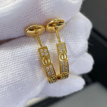 [Noble Aura jewelry]LOVE EARRINGS 3.6MM DIAMOND PAVED