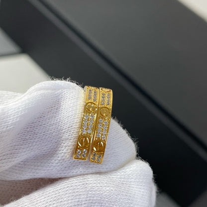 [Noble Aura jewelry]LOVE DIAMOND GOLD HOOP EARRINGS