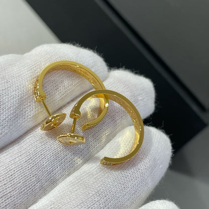 [Noble Aura jewelry]LOVE DIAMOND GOLD HOOP EARRINGS