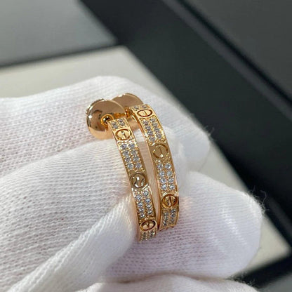 [Noble Aura jewelry]LOVE EARRINGS 3.6MM DIAMOND PAVED