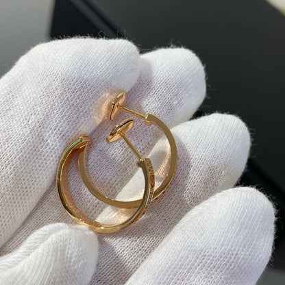 [Noble Aura jewelry]LOVE DIAMOND PINK GOLD HOOP EARRINGS