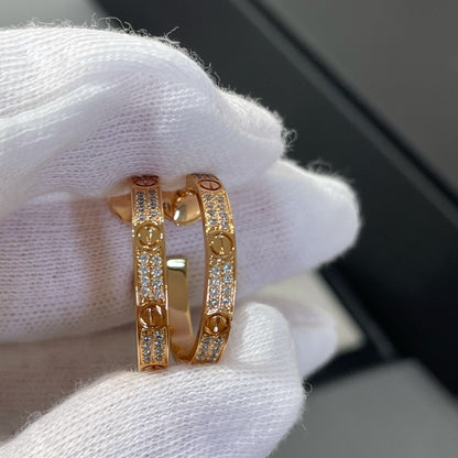 [Noble Aura jewelry]LOVE DIAMOND PINK GOLD HOOP EARRINGS