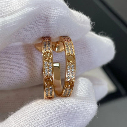 [Noble Aura jewelry]LOVE EARRINGS 3.6MM DIAMOND PAVED