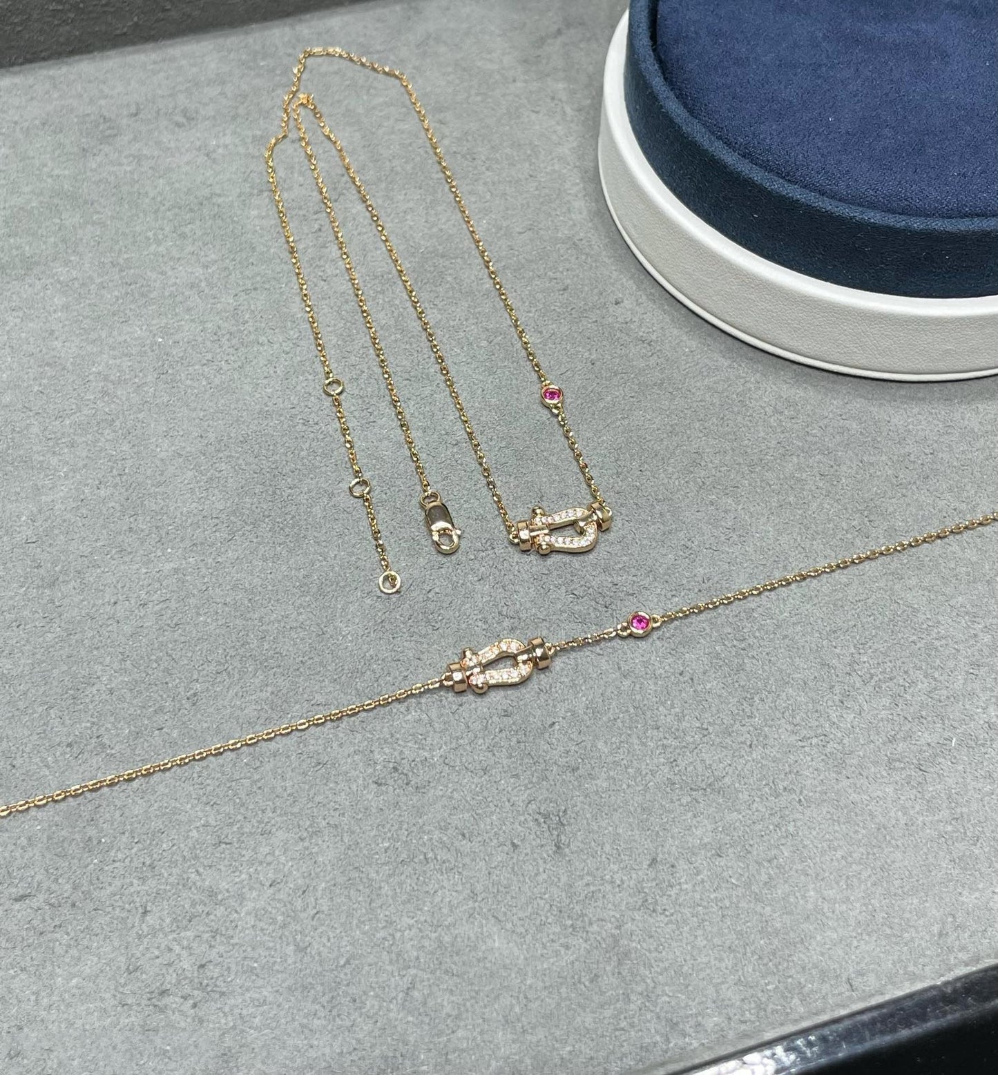 [Noble Aura jewelry]FORCE 10 DIAMOND PINK GOLD NECKLACE