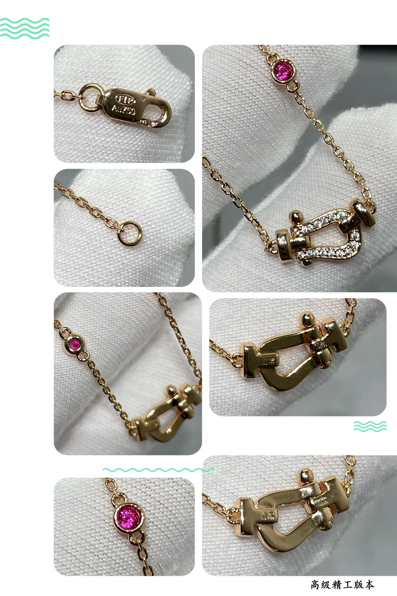 [Noble Aura jewelry]FORCE 10 DIAMOND PINK GOLD NECKLACE