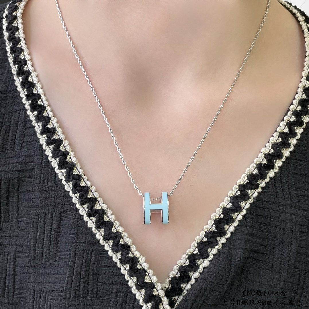 [Noble Aura jewelry]POP H SKY BLUE NECKLACE