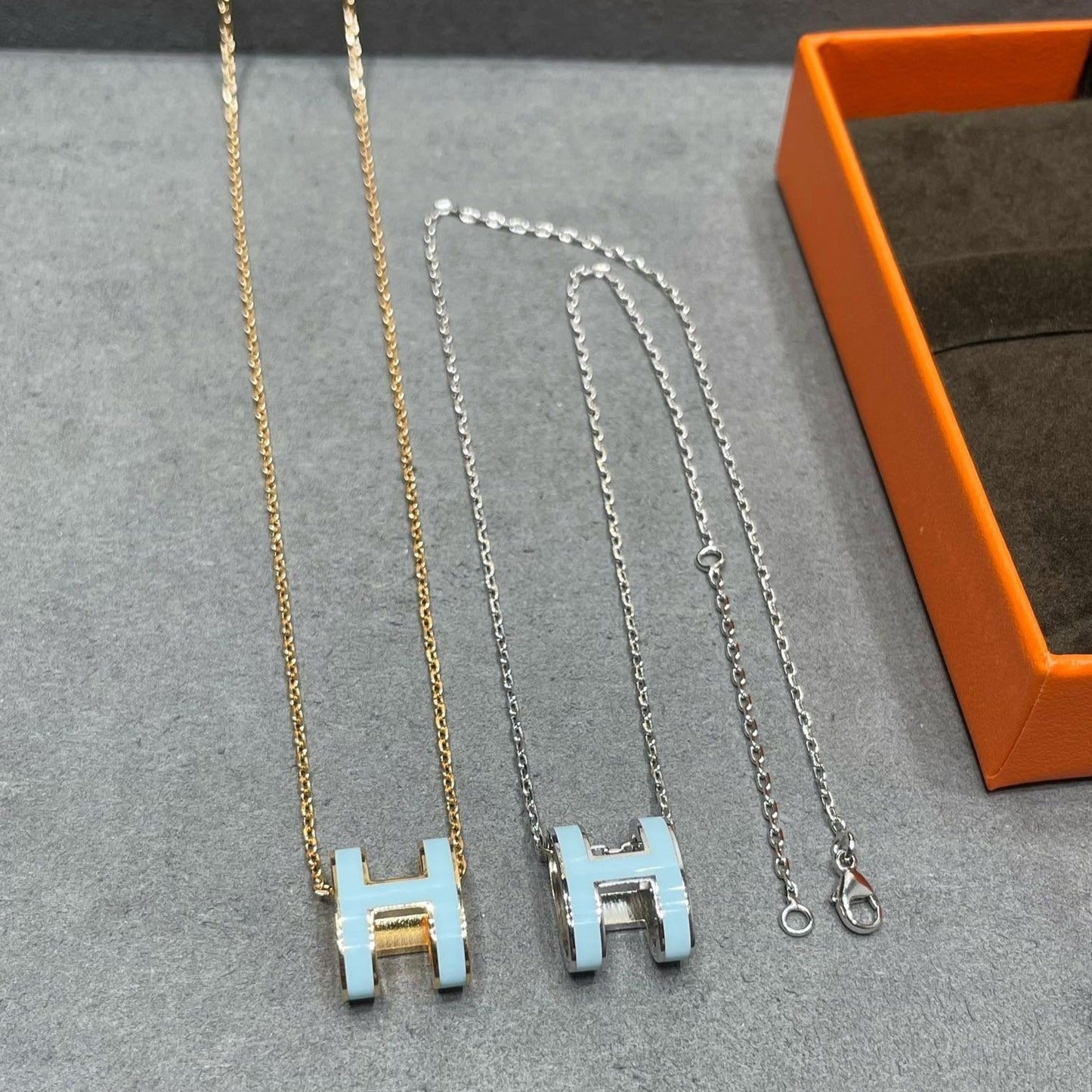 [Noble Aura jewelry]POP H SKY BLUE NECKLACE