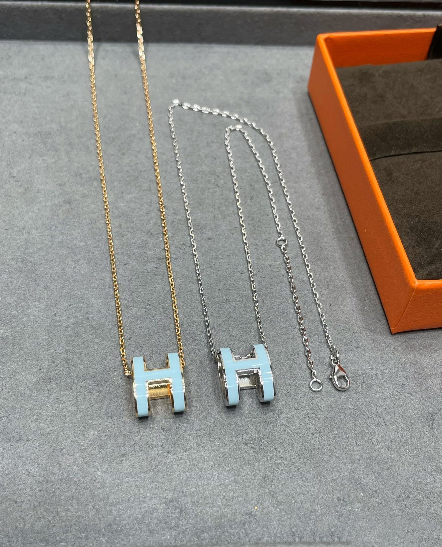 [Noble Aura jewelry]POP H SKY BLUE NECKLACE