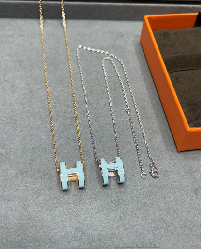 [Noble Aura jewelry]POP H SKY BLUE NECKLACE