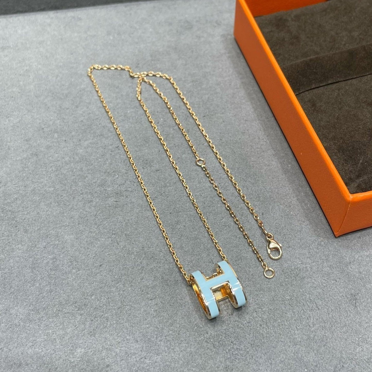 [Noble Aura jewelry]POP H SKY BLUE NECKLACE