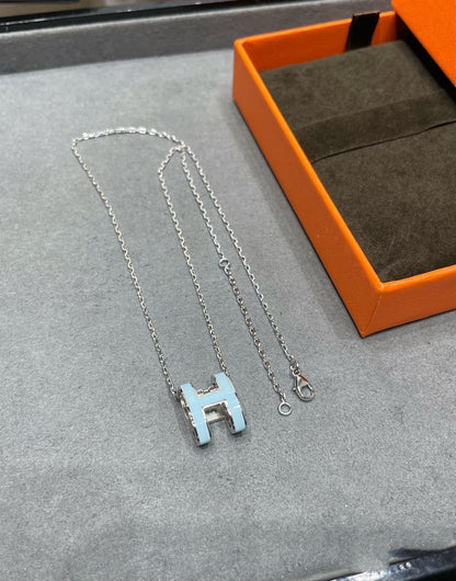 [Noble Aura jewelry]POP H SKY BLUE NECKLACE