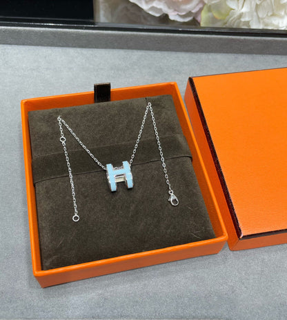 [Noble Aura jewelry]POP H SKY BLUE NECKLACE
