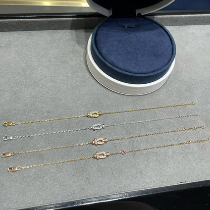 [Noble Aura jewelry]FORCE 10 DIAMOND CHAIN LINK PINK GOLD BRACELET