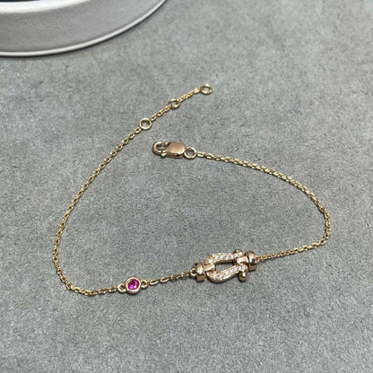 [Noble Aura jewelry]FORCE 10 DIAMOND CHAIN LINK PINK GOLD BRACELET