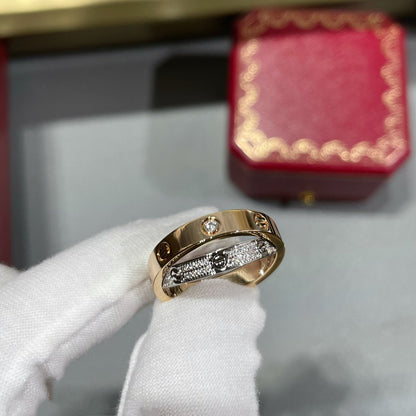 [Noble Aura jewelry]LOVE PINK GOLD SILVER DIAMOND DOUBLE RING