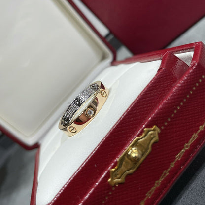 [Noble Aura jewelry]LOVE PINK GOLD SILVER DIAMOND DOUBLE RING
